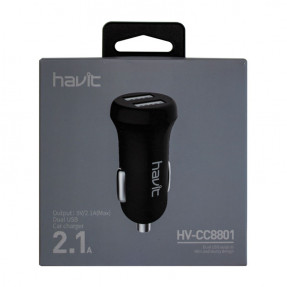 Автомобільний зарядний пристрій Havit HV-CC8801 2.1A (Black)
