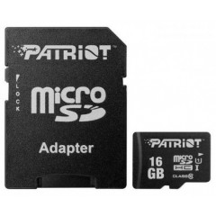 Карта пам'яті Patriot Micro SD 16gb (10cl) + адаптер