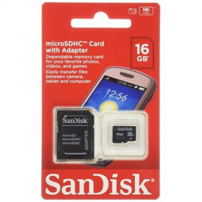 Карта пам'яті SanDisk Ultra microSD 16gb (10cl) + adapter