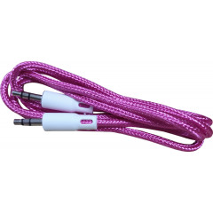 AUX кабель 3.5mm (ткань) 1м (розовый)