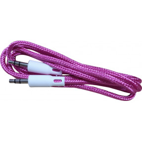 AUX кабель 3.5mm (тканина) 1м (рожевий)