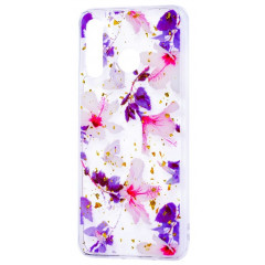 Силіконовий чохол Samsung A20 / A30 (фіолетові квіти)