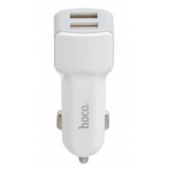 Автомобільний зарядний пристрій + кабель Hoco Z23 2.4 / 2 USB (White)
