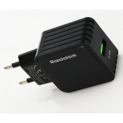 Мережевий зарядний пристрій Reddax RDX-026 2.4A 1USB (чорний) + кабель micro USB