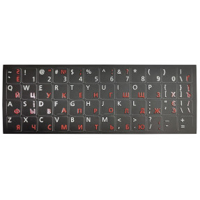 Наклейки на клавіатуру чорно/червоні