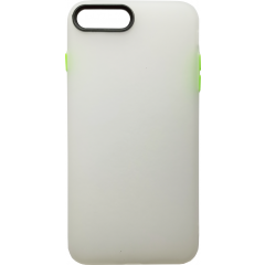 Чохол силіконовий матовий iPhone 7/8 Plus (біло-салатовий)