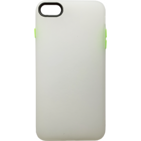 Чехол силиконовый матовый iPhone 7/8 (бело-салатовый)