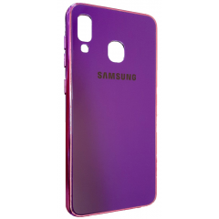 Чохол Glass Case Brand Samsung A20 / A30 (фіолетовий)