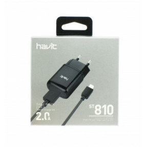Мережевий зарядний пристрій Havit HV-ST810 + кабель Lightning