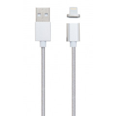 Магнитный кабель Clip-On for Iphone (серебристый)  USB 2.0
