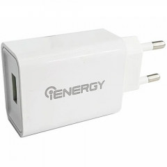 Мережевий зарядний пристрій iENERGY 2.1A (білий) + кабель Type-C