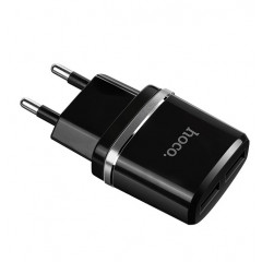 Мережевий зарядний пристрій Hoco C12 (2,4A) 2 USB (чорний)