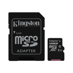 Карта пам'яті Kingston micro SD 128gb (10cl) 80 Mb / s + Adapter