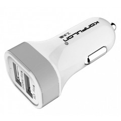 Автомобільний зарядний пристрій Konfulon C17 Dual-USB 2.1A (White)