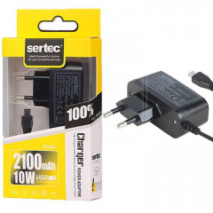 Мережевий зарядний пристрій Sertec ST-034 2.0A Micro USB (чорний)