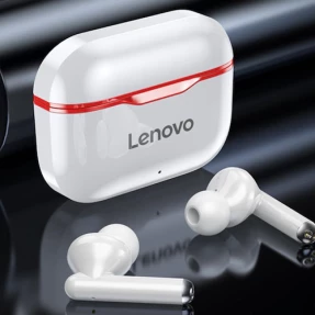 TWS навушники Lenovo LP1 (White/Red)