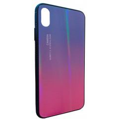 Чехол Glass Case Gradient iPhone XS Max (синий/розовый)