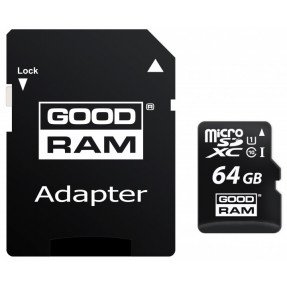 Карта пам'яті Goodram micro SD 64gb (10cl) + adapter