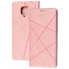 Книга Business Leather Xiaomi Redmi Note 9s/9 Pro (рожевий)