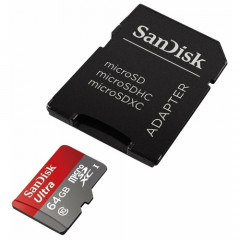 Карта пам'яті SanDisk Ultra microSD 64gb (10cl) + adapter
