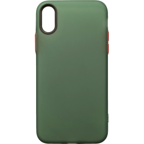 Чохол силіконовий матовий iPhone XS Max (зелено-червоний)