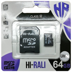 Карта пам'яті Hi-Rali microSDXC 64gb (10cl) + adapter