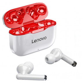 TWS навушники Lenovo LP1 (White/Red)