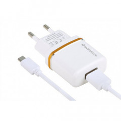 Мережевий зарядний пристрій Reddax RDX-013 2.1A 1USB (білий) + кабель Micro USB