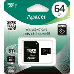 Карта памяти Apacer micro SD 64gb (10cl) + adapter