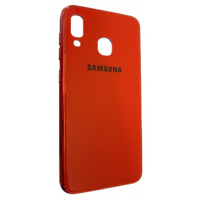 Чохол Glass Case Brand Samsung A20 / A30 (червоний)