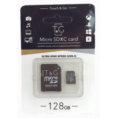 Карта памяти T&G micro SDHC (UHS-3) 128GB class 10 + adapter