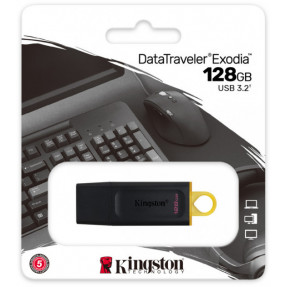 Флешка USB Kingston DT Exodia 128GB (Black/Yellow)