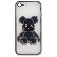 Чохол TPU BearBrick Transparent iPhone 7/8/SE (Black)