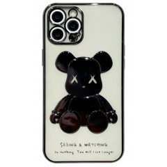 Чохол TPU BearBrick Transparent iPhone 12 Pro (Black)