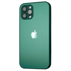 Silicone Case 9D-Glass Box iPhone + MagSafe 12 Pro (Green)