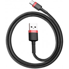 Кабель Baseus Cafule USB for Type-C 3A 0.5m CATKLF-A91 (Black-Red)