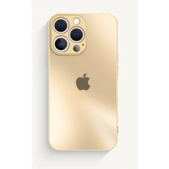Silicone Case 9D-Glass Box iPhone + MagSafe 12 Pro max  (Gold)