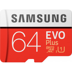 Карта памяти Samsung EVO Plus V2 microSDXC UHS-I 64GB (10cl) + adapter