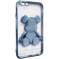 Чохол TPU BearBrick Transparent iPhone 6 Plus (Blue)