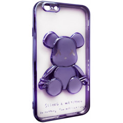 Чохол TPU BearBrick Transparent iPhone 6 Plus (Purple)