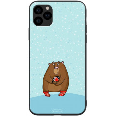 Чехол TPU+PC ForFun Iphone 11 Pro Max (Медведь и снегирь)