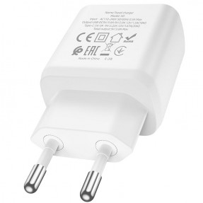 Мережевий зарядний пристрій Hoco N5 PD20W QC3.0 (White) + Type-C to Lightning cable