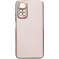 Glass Case TPU Gold Bezel для Xiaomi Note 11 (пудровий)