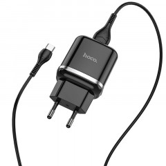Сетевое зарядное устройство Hoco N3 QC3.0 (Black)+ Type-C cable