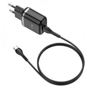 Мережевий зарядний пристрій Hoco N3 QC3.0 (Black)+ Type-C cable