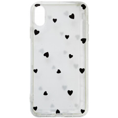 TPU Transparent Hearts iPhone X/Xs Black