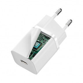 Мережевий зарядний пристрій Baseus Super Silicone PD Charger 30W Type-C (White) CCSUP-J02