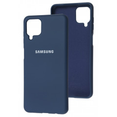 Чехол Silicone Case Samsung A12 (темно-синий)