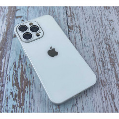 Silicone Case 9D-Glass Box iPhone 12 (Pearly White)