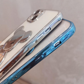 Чохол TPU BearBrick Transparent iPhone 12 Pro (Blue)